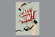 Call Now! Vector retro poster set., a Technology Illustration by PoPaShop (Thumbnail 3 of 8)