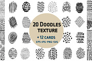 Doodles Texture Elements & Cards, a Texture Graphic by IRSYART (Thumbnail 1 of 5)