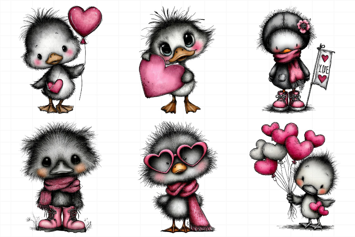 Cute Baby Duck Valentine Clipart, an Illustration by Daily.Designs (Photo 4 of 5)