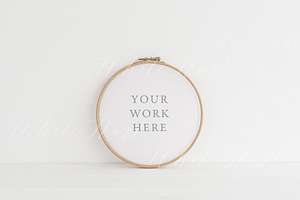 Minimal Embroidery hoop mockup
