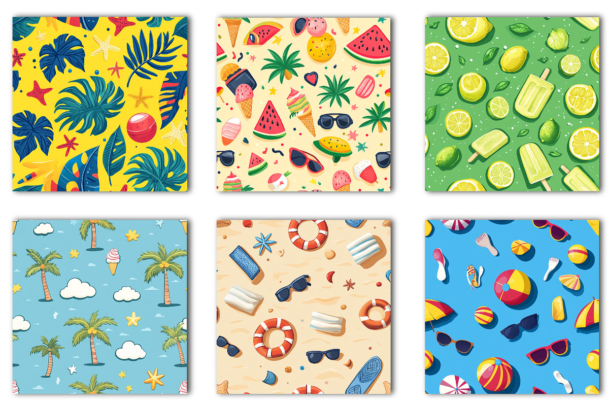 Summer Seamless Pattern Bundle, an Illustration by OK Design (Photo 3 of 3)