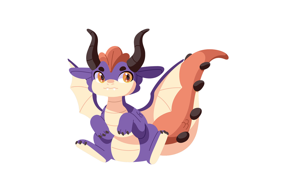 Cute baby dragons set + patterns, an Animal Illustration by PaperTrident (Photo 8 of 13)