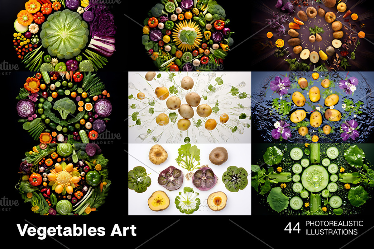 Vegetables Art - 63 images, a Food & Drink Photo by Handmadefont (Photo 4 of 12)