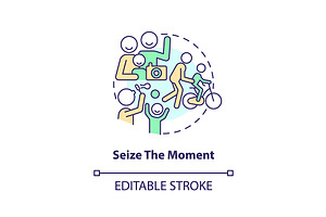 Seize moment concept icon, an Outline Icon by IMG Visuals