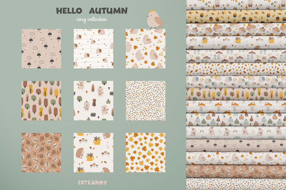 Hello autumn kids graphic collection, a Pattern Graphic by Cuteanny Design (Photo 9 of 10)