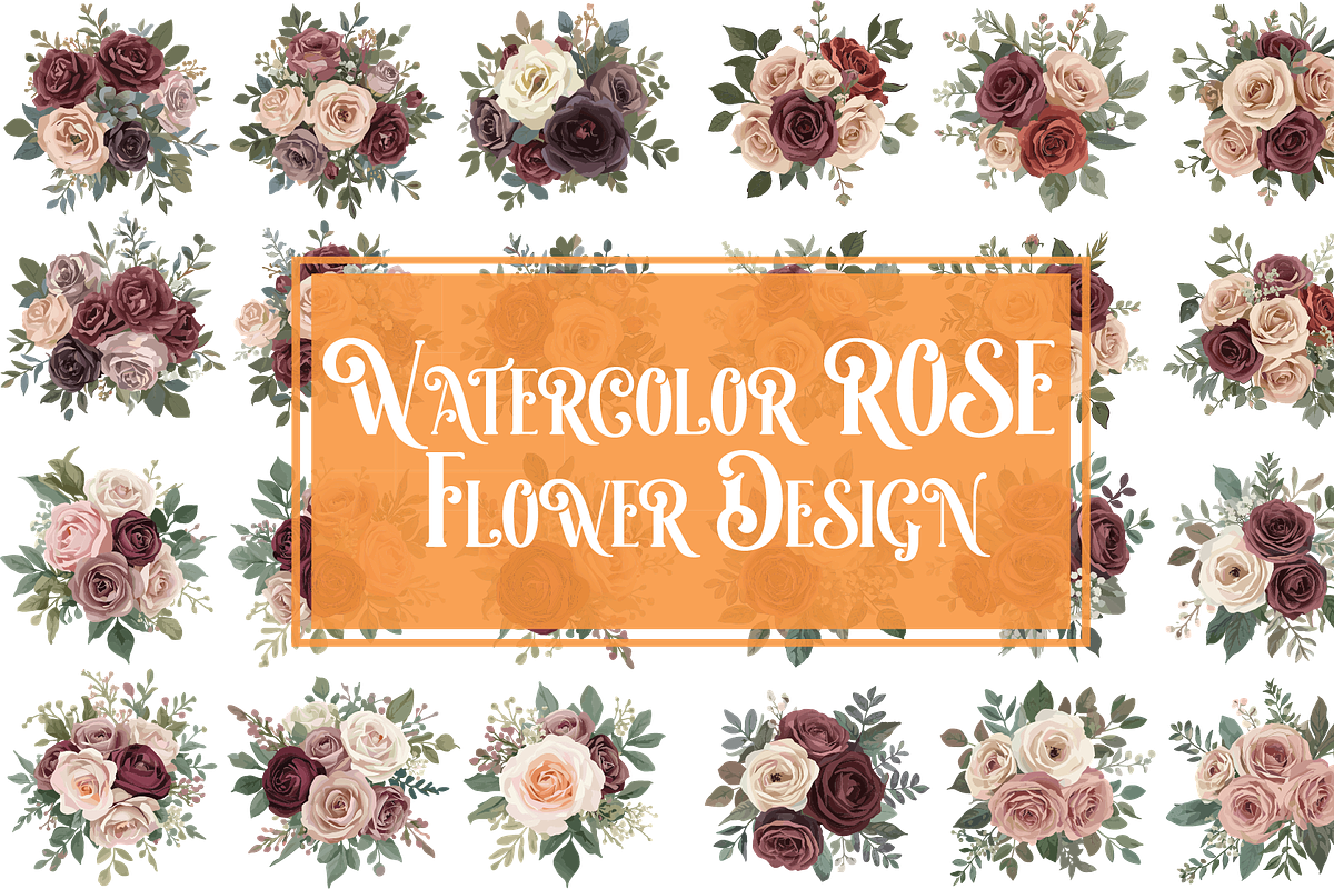 Elegant cream, pink floral clipart, an Illustration by Amazin_art (Photo 1 of 5)