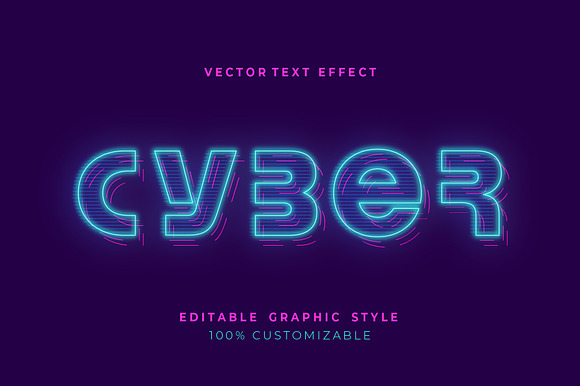 Neon Futuristic Line Text Effect preview 3