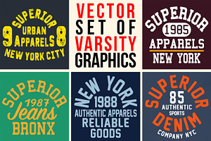 VECTOR SET OF VARSITY GRAPHICS