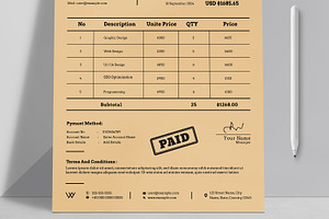 Retro Invoice Design Template