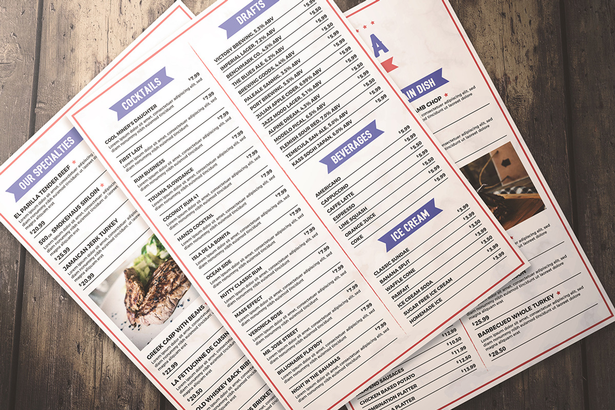 Simple Restaurant Menu, a Flyer Template by Gumico Studio. (Photo 3 of 4)