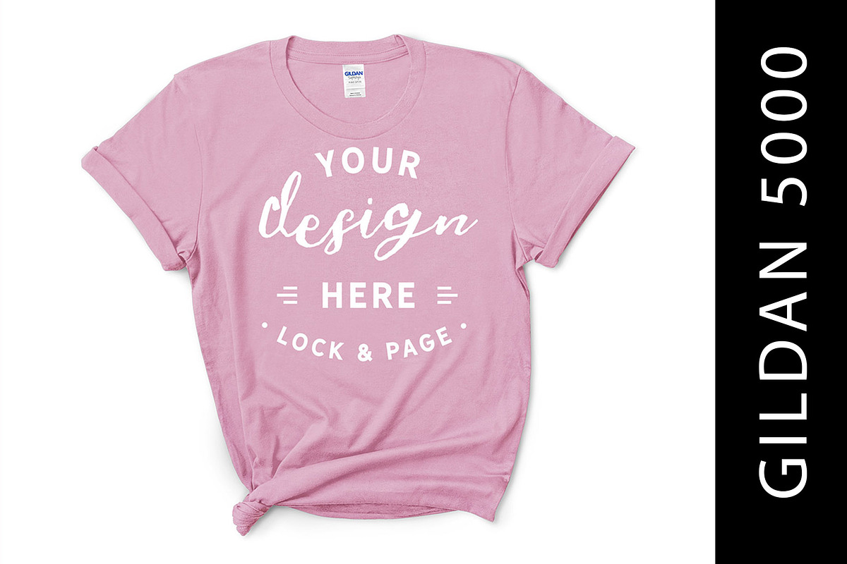 Female Gildan 5000 Mockup Bundle, a Shirt Mockup by lock and page (Photo 6 of 15)