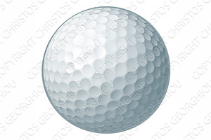 Golf Ball Cartoon Sports Icon, a Sport Illustration by Christos Georghiou