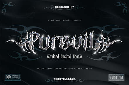 Purevil, a Blackletter Font by Burntilldead