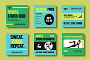 Fitness Social Media Post Set Design, a Social Media Template by MightyDesign (Thumbnail 1 of 8)