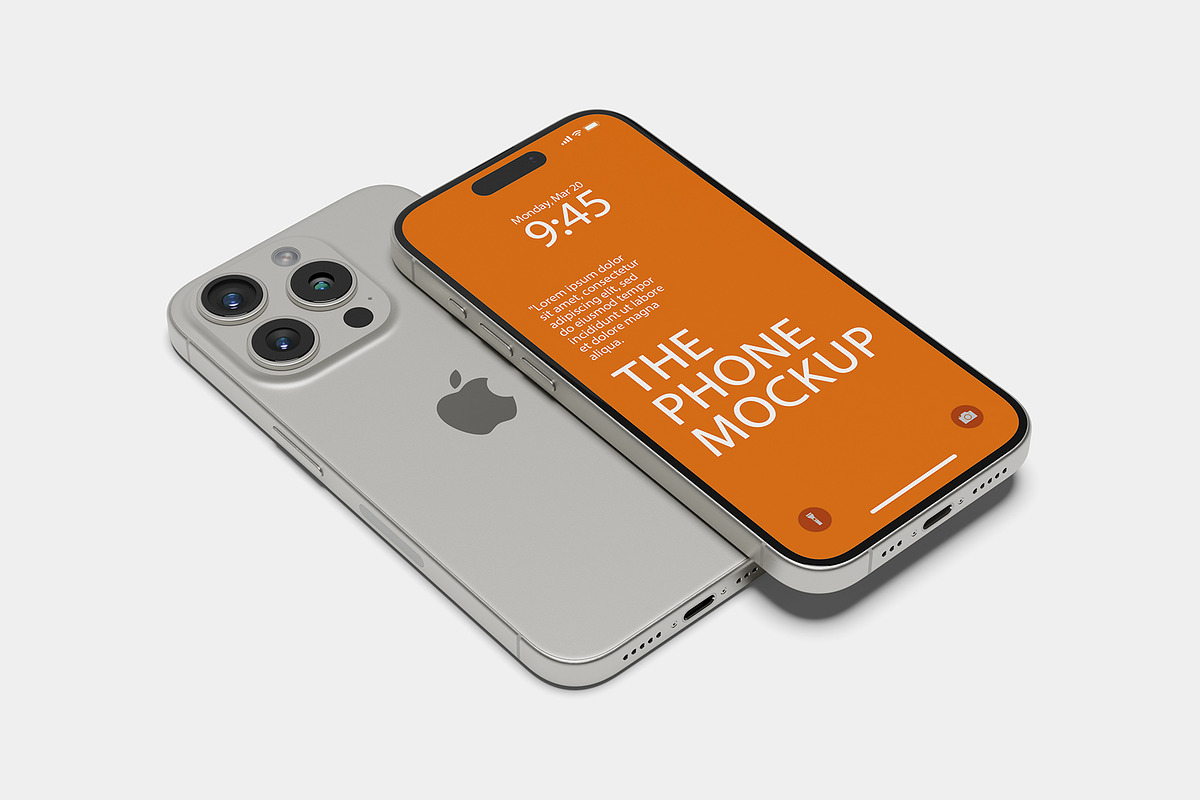 iPhone 15 Pro Mockup, an iPhone Mockup by Pexelcorner (Photo 4 of 5)