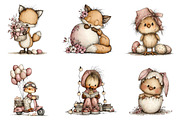 Whimsical Easter Clipart, an Illustration by CreationArt (Thumbnail 2 of 5)