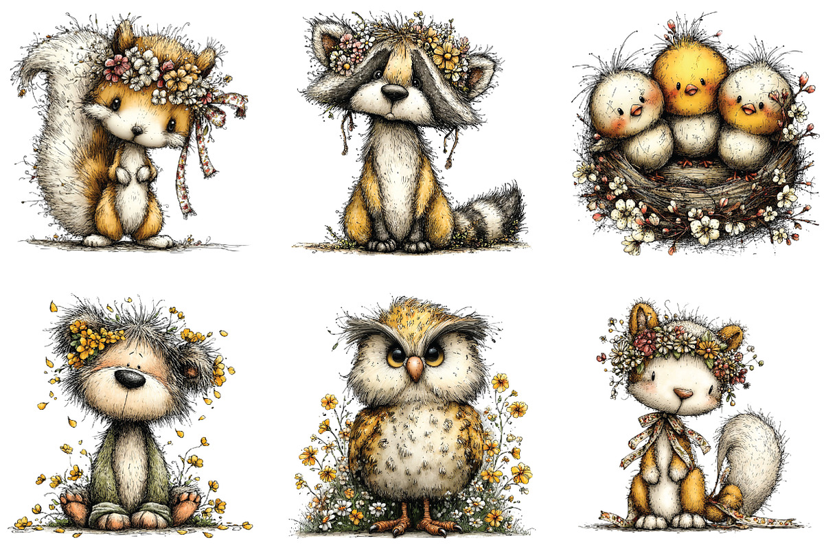Spring Woodland Animals Clipart, an Illustration by CraftArtStudio (Photo 6 of 6)