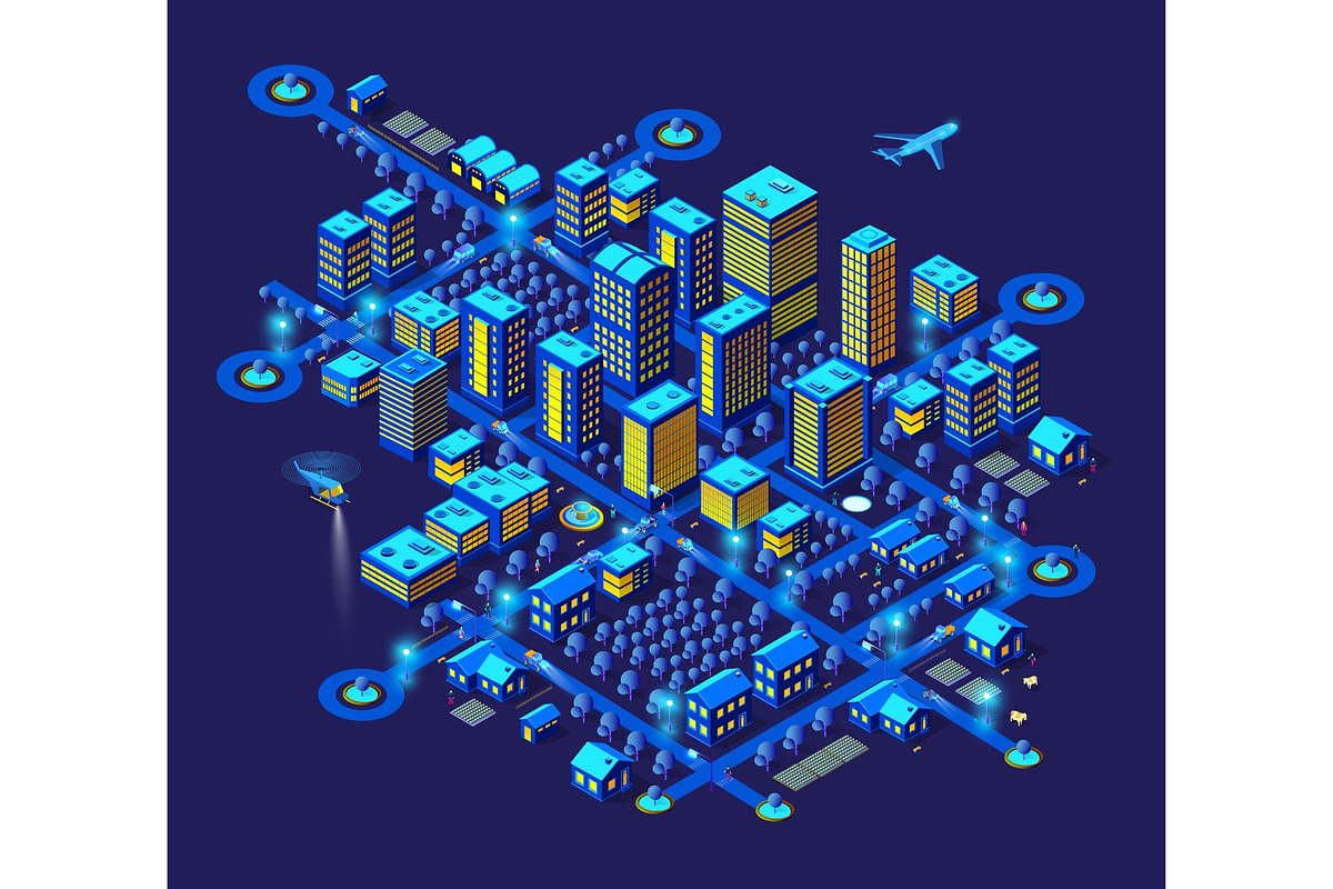 Smart city night neon ultraviolet, a Technology Illustration by AlexZeL (Photo 1 of 3)
