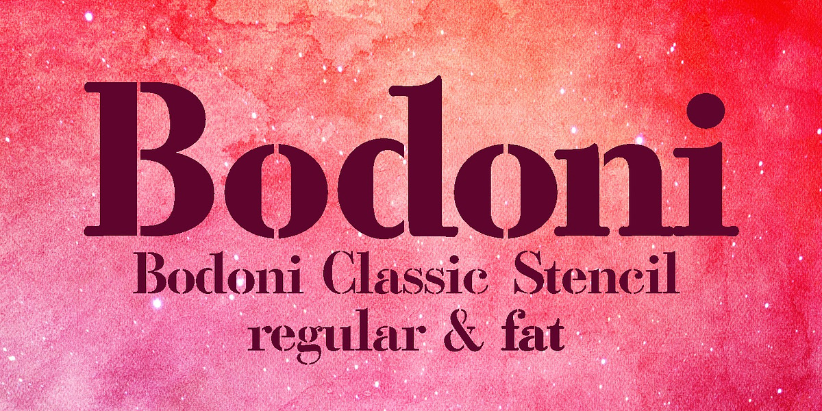 Bodoni Classic Stencil, a Serif Font by Wiescher-Design