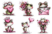 Valentine's Whimsical Frogs Clipart, an Illustration by Dream Creation (Thumbnail 6 of 8)
