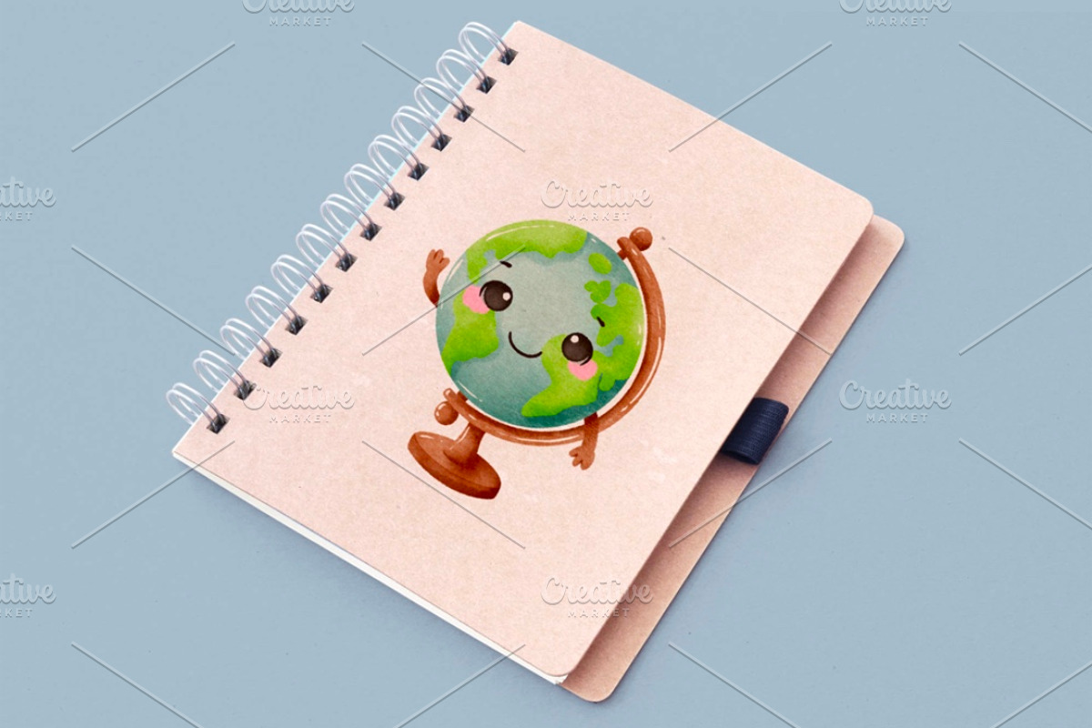 Kawaii Watercolor Back to School, an Education Illustration by Blumensdiary (Photo 5 of 7)