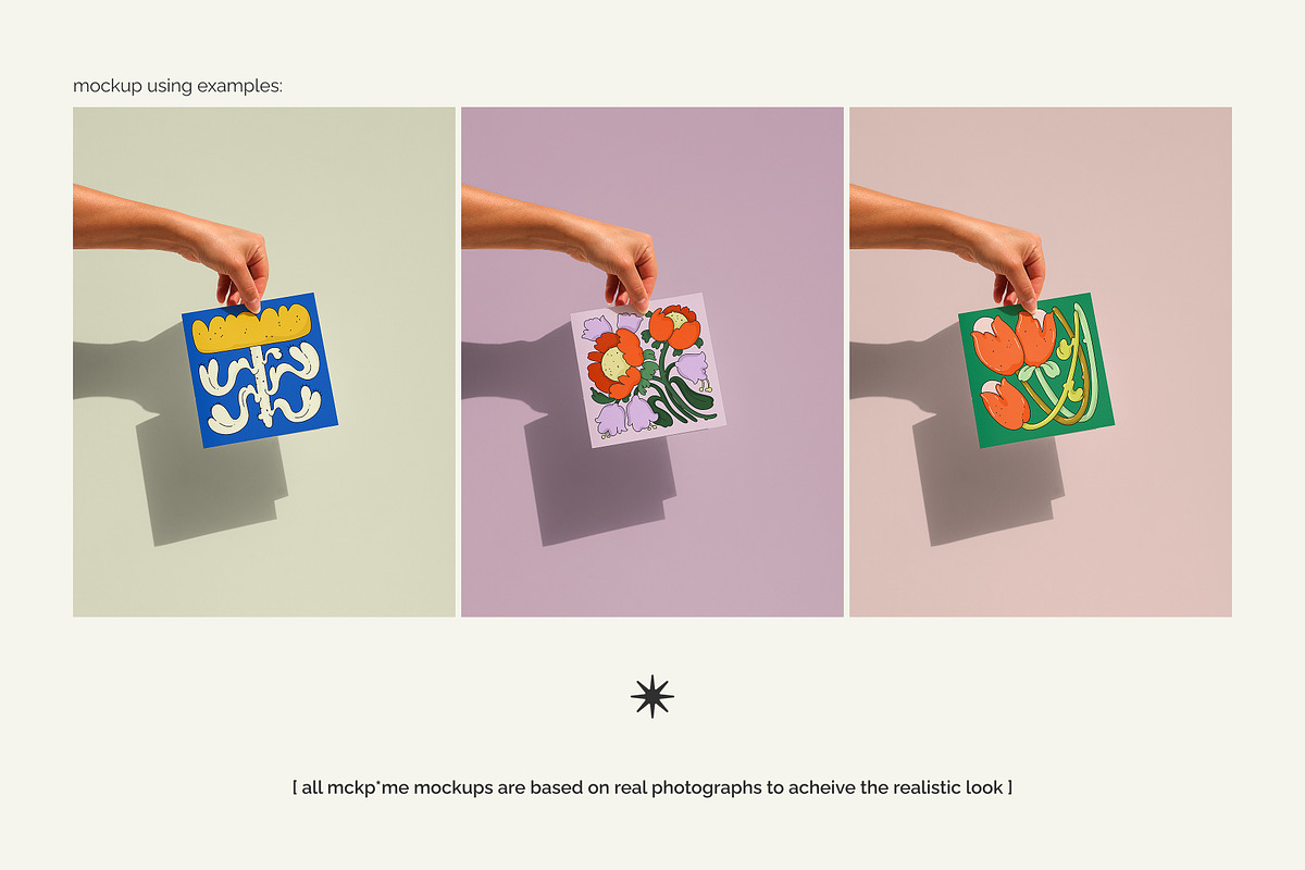 One square 1x1 greeting card mockup, a Merchandise Mockup by MCKP*ME (Photo 3 of 5)