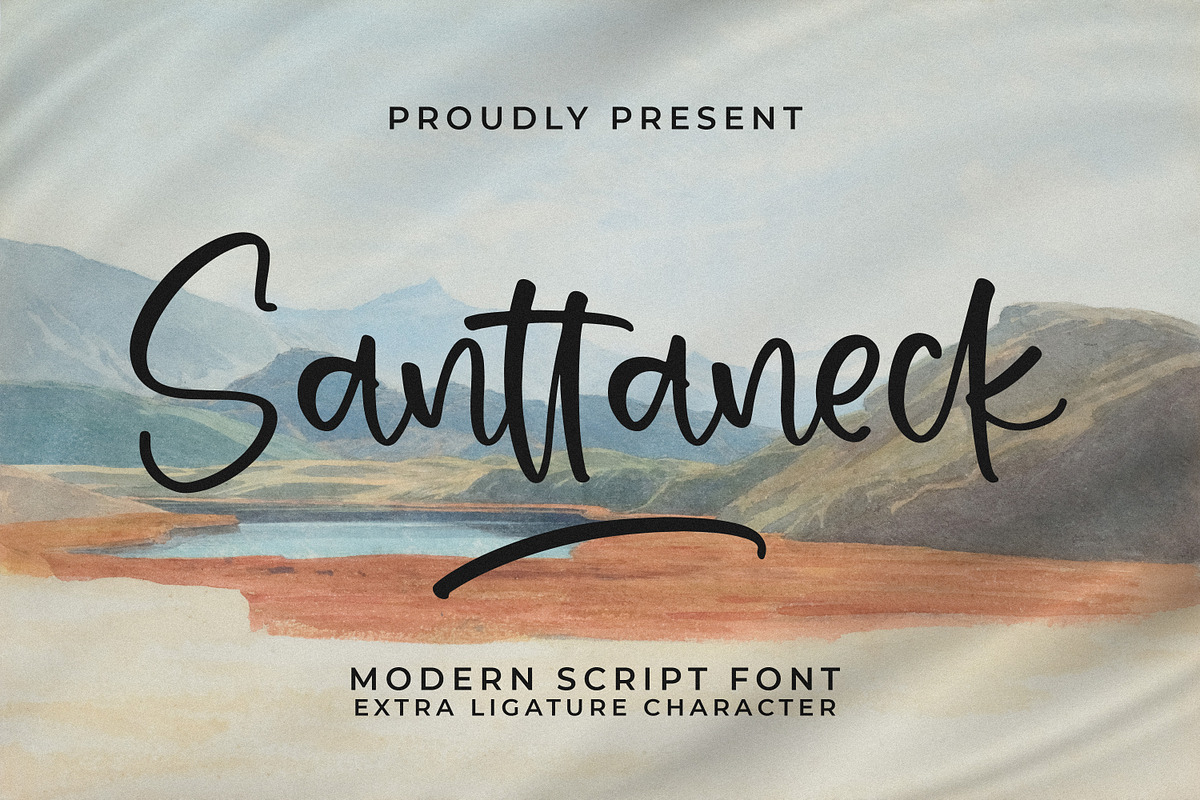 Santtaneck, a Script Font by Integritype Studio (Photo 1 of 15)
