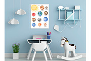 Watercolor Cute Space Collection, a Technology Illustration by MayaNavits (Thumbnail 8 of 10)