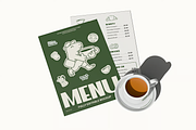 Menu and Coffee Cup Mockup, a Cups & Container Mockup by graphicsauce (Thumbnail 1 of 3)