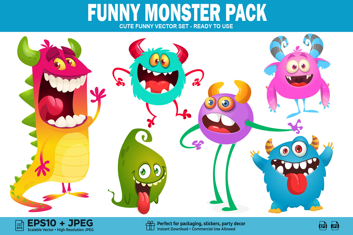 Cupcake Critters - 6 Cute Monsters, a Decorative Illustration by D R A W K M A N (Photo 1 of 4)