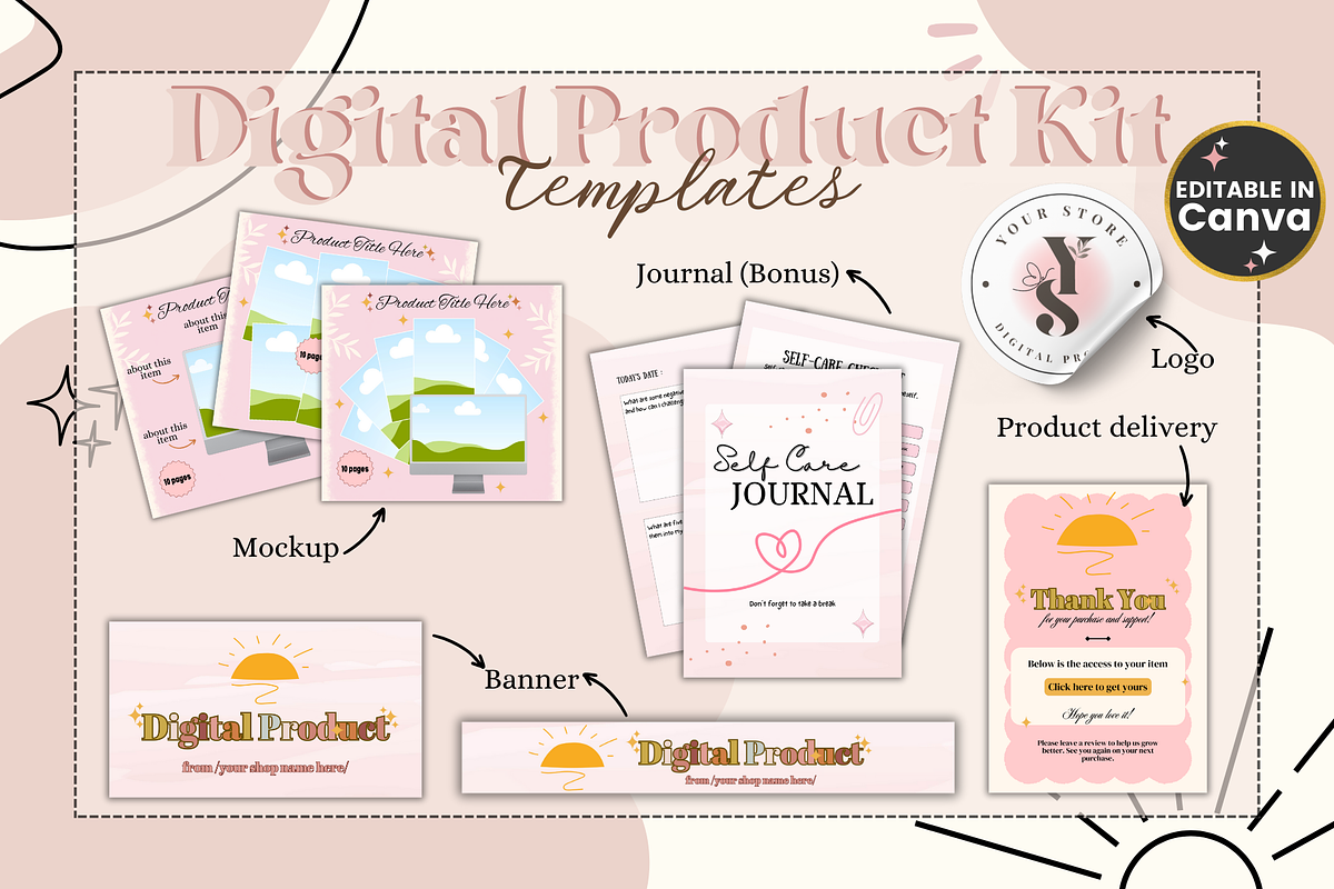 Digital Product Kit Templates, a Templates & Theme by bellaROSEworkshop (Photo 1 of 10)