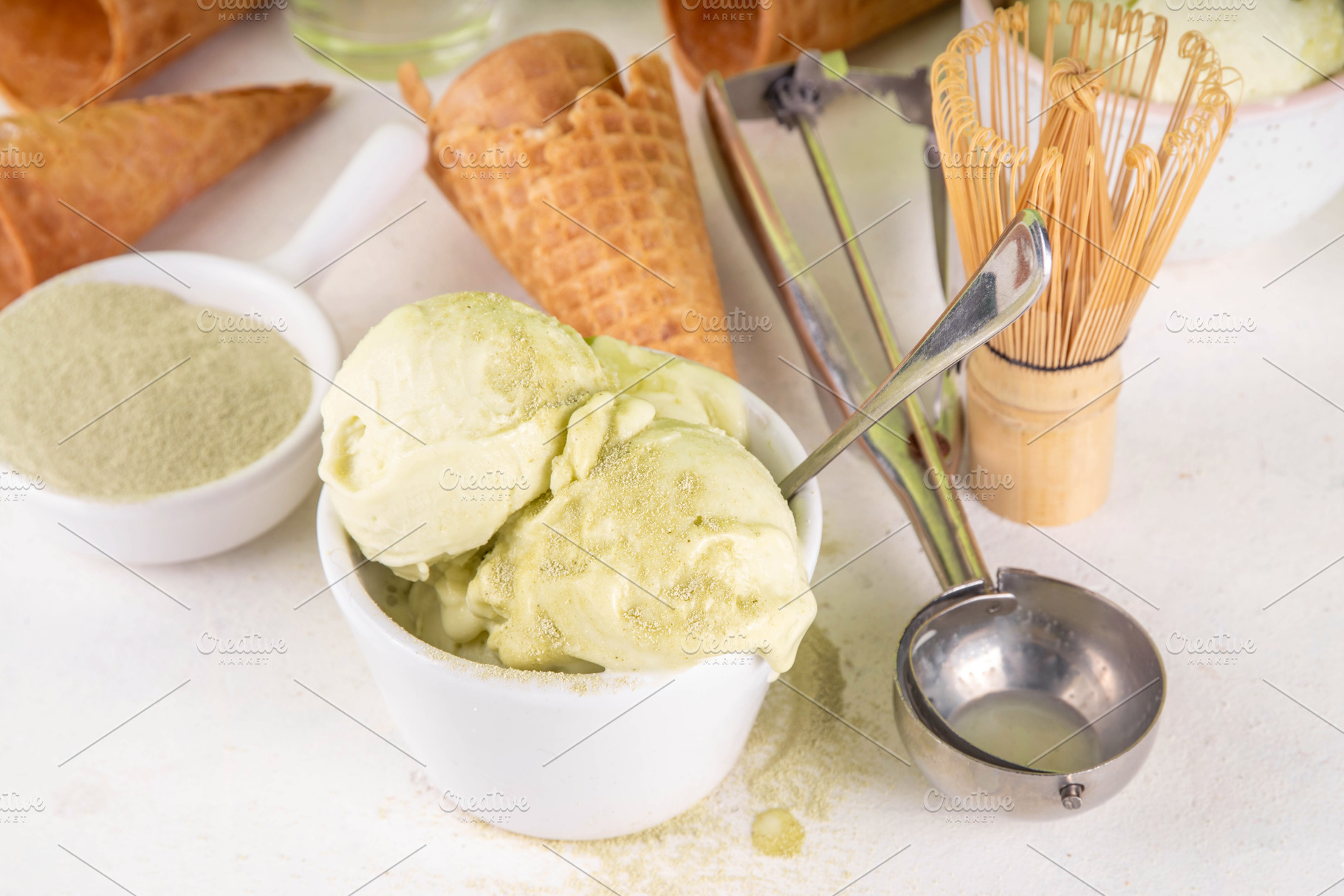 Matcha ice cream, a Food & Drink Photo by Rimma