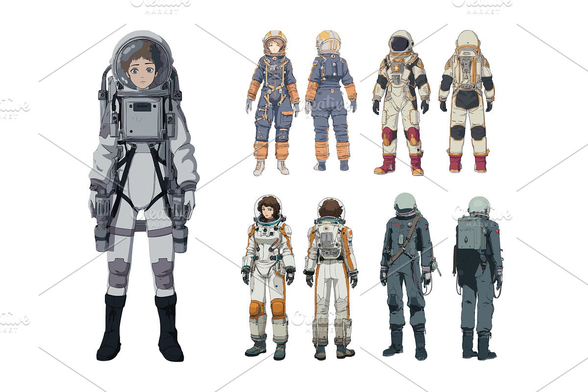 Astronaut space suit cartoon vector, a Person Illustration by Onyx