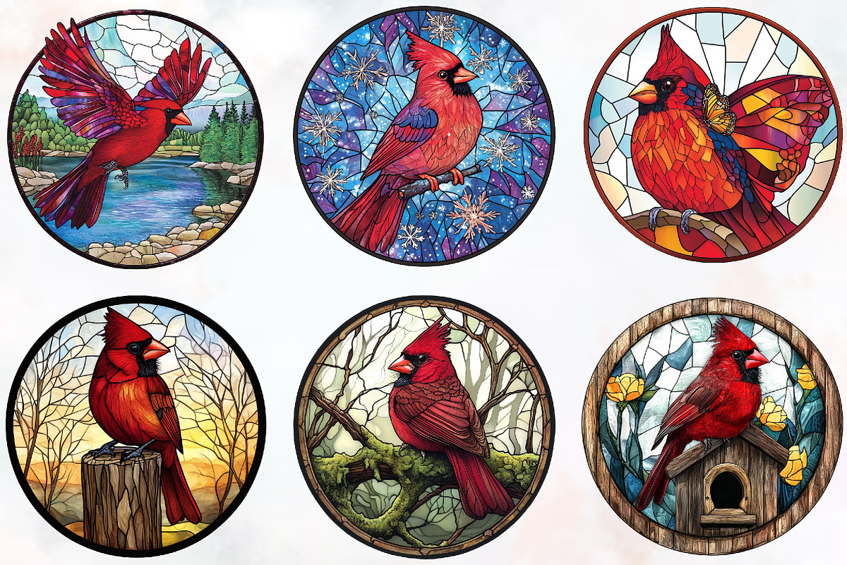 Round Stained Glass 4th of July Png, an Illustration by RobertsArt (Photo 6 of 7)