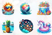 Summer Pool Party Clipart, an Illustration by RobertsArt (Thumbnail 5 of 7)