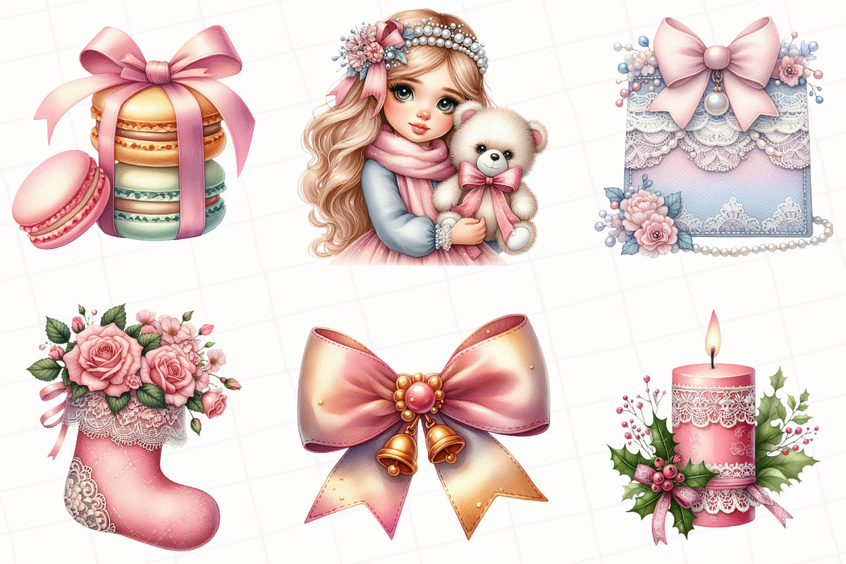 Coquette Christmas Clipart, an Illustration by OK Design (Photo 2 of 5)