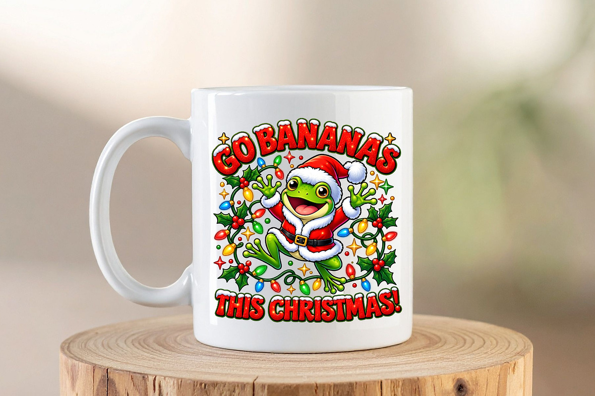 Go Bananas Funny Christmas Frog PNG, an Object Graphic by Zahyl Studio (Photo 6 of 7)