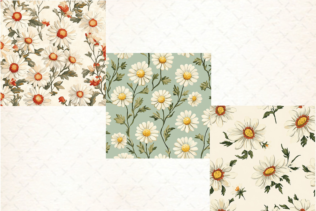 Cottagecore Daisy Flower Pattern, an Illustration by DreamCafeArt (Photo 3 of 3)