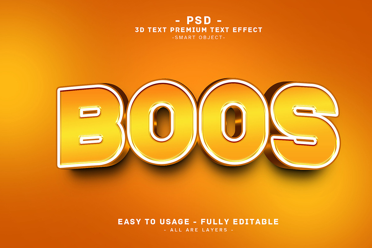 Boos 3D Editable Psd Text Effect, a Layer Style Add-On by Md Jahidul99