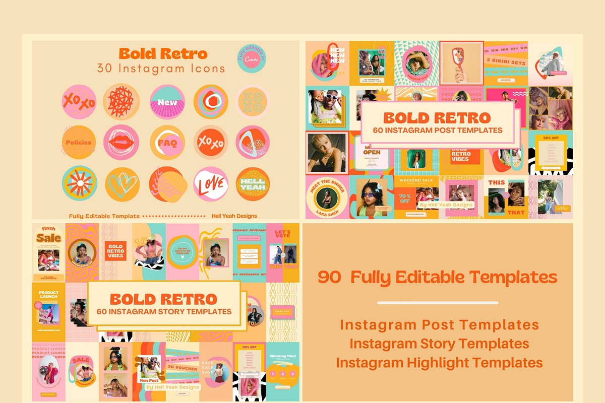 Bold Retro Branding Starter Kit, a Branding & Logo Template by Hell Yeah Designs (Photo 20 of 22)