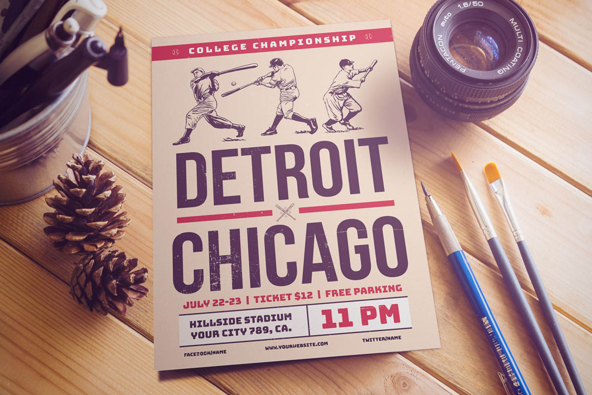 Vintage Baseball Flyers, a Flyer Template by Me55enjah Design (Photo 3 of 5)