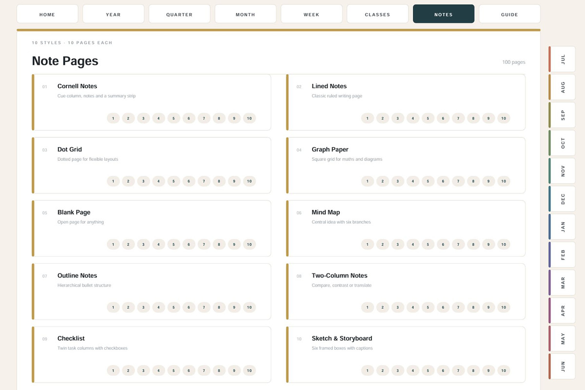All-in-One Digital Student Planner, a Stationery Template by DigiVara Studio (Photo 5 of 21)