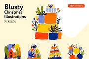 Blusty Christmas Illustrations, a Seasonal Illustration by Welovegraphics (Thumbnail 7 of 7)