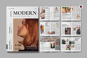 Modern Magazine Template, a Magazine Template by Work-Envance
