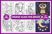 Stained Glass Coloring Page, a Decorative Illustration by Coco Bloom (Thumbnail 1 of 4)