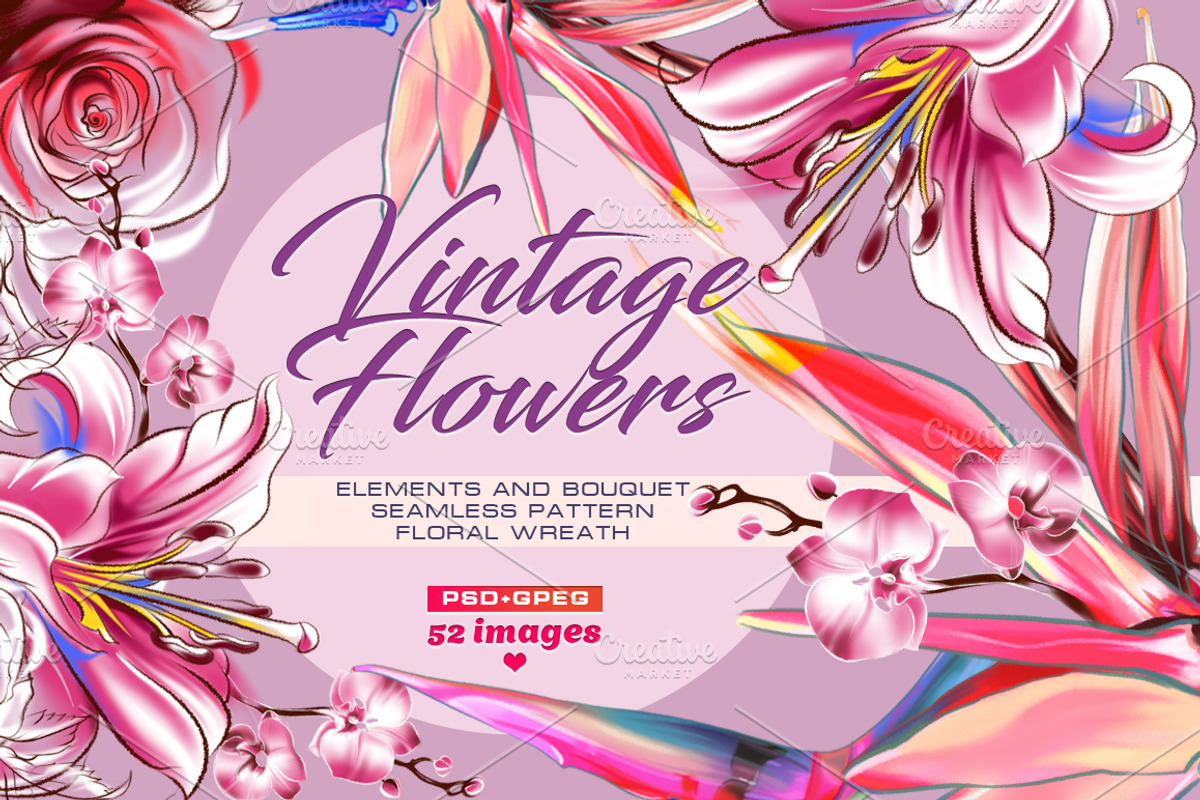 Vintage flowers, photoshop art, a Decorative Illustration by Allween (Photo 1 of 11)