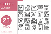 Expresso Machine Icons Set, an Outline Icon by Designfour (Thumbnail 1 of 7)