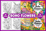 Boho Flowers Coloring Pages, a Decorative Illustration by Design Station (Thumbnail 1 of 5)