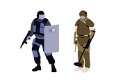 Armed forces, soldiers with guns set, a Person Illustration by PaperTrident (Thumbnail 5 of 5)