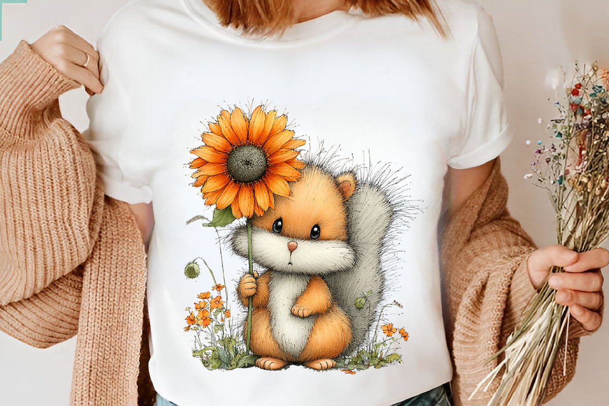 Watercolor Sunflower Animals Clipart, a Transportation Illustration by Digital Artistic99 (Photo 6 of 9)